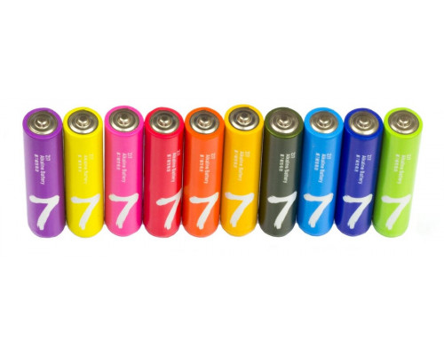 Батарейки алкалиновые ZMI Rainbow типа AAA (уп.10 шт.) (AA701), цветные