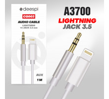 Аудио-Кабель deespi CQ003  Lightning на Audio aux 1м (white)