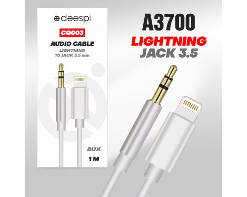Аудио-Кабель deespi CQ003  Lightning на Audio aux 1м (white)