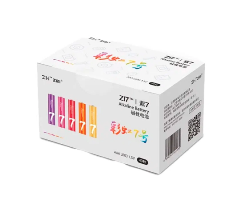 Батарейки алкалиновые Xiaomi ZMI Rainbow Zi7 типа AAA (уп. 40 шт) (AA740 Colors) разноцветные