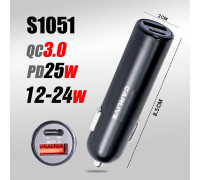 Автомобильное зарядное устройство Carlive CR59 QC3.0 + PD25W (Black) 100pcs без упаковки