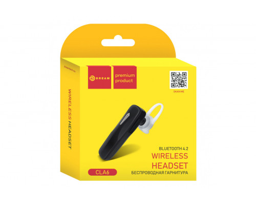 Гарнитура BLUETOOTH CLA6 (55 mAh, MicroUSB) черный DREAM