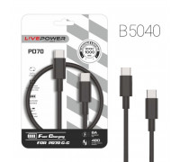 Кабель USB PD70 Type-C-Type-C 1м 6,0 A 20W Fast charging силиконовый чёрный