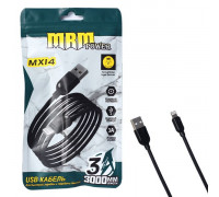 Кабель USB MX14 Lighting 3м 3,0 А Fast charging резиновый белый (B4883)