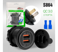 Разъем USB в авто (врезные) 12V-24V AC06  2USB QC3.0 + QC3.0