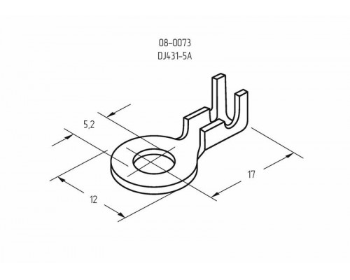 Наконечник кольцевой REXANT, ø5.2 мм, 0.5-0.8 мм² (НК 5-0,5-0,8)