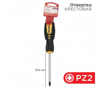Отвертка крестовая PZ 2х100 мм, двухкомпонентная рукоятка REXANT