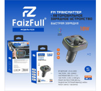 FM модулятор+АЗУ FS28 3.0A, (18W) Bluetooth 5.0+EDR USB-C