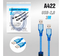 Кабель DL36 USB2.0 M/M с фильтром 3м (Blue)