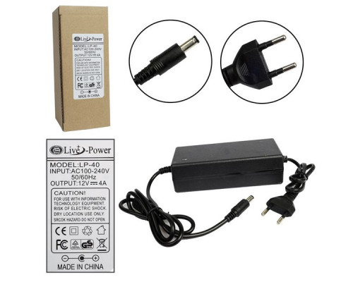 Блок питания Live-Power  12V  LP40  12V/4A  (5,5*2,5)