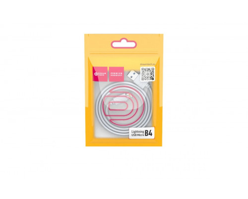 Кабель 2 В 1 MicroUSB/LIGHTNING B4 1M белый DREAM