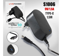 Блок питания Live-Power  для VK Капсула мини 9V SP10 9V/1,5A  (Type-C) кабель 1,5м Black