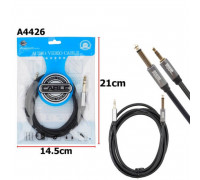 Кабель Аудио Premium H112  Jack 3,5mm to Jack 6,35mm M/M 1800mm