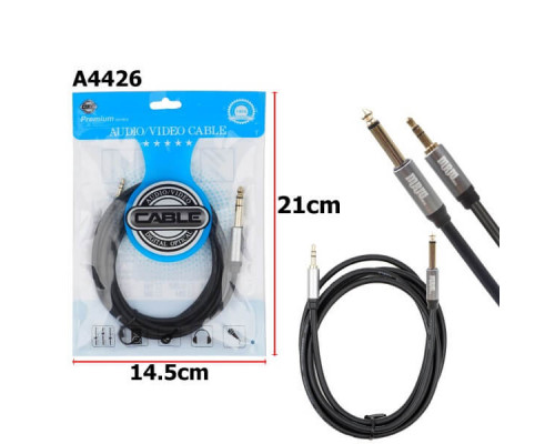 Кабель Аудио Premium H112  Jack 3,5mm to Jack 6,35mm M/M 1800mm