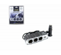 Разветвитель прикуривателя на 3 гнезда+USB blister WF-0120