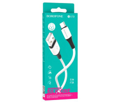 Дата-кабель BOROFONE BX79 silicone charging Type-C, 1м  (белый)