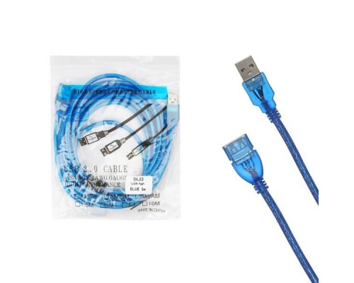Кабель удлинитель DL22 USB2.0 M/F с фильтром 5м (blue)