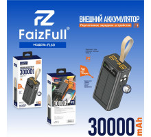 Внешний аккумулятор (Power Bank) FL60 black 22,5W 30,000mAh (PD)(солнечный)