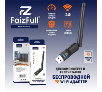 Wi-Fi адаптер FaizFull FW50 Беспроводной Wi-Fi адаптер 150Мбит/с диап. частот 2.4ГГц  (для ПК и Т2)