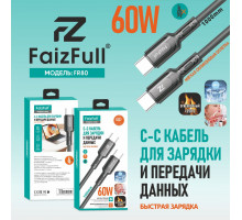 Кабель для телефона FaizFull FR78 C-C (1м 60W) огнеупорный мягкий силикон