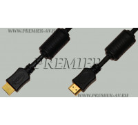 Шнур HDMI "шт" - HDMI "шт" 4K/60Гц HDMI 2.0 пластик "позолоченный" OD6.0мм с ферритами 15.0м