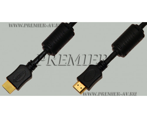 Шнур HDMI "шт" - HDMI "шт" 4K/60Гц HDMI 2.0 пластик "позолоченный" OD6.0мм с ферритами 15.0м