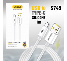 Кабель USB UG08 Type-C силиконовый в упаковке 1000mm White
