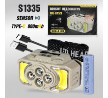 Налобный светодиодный фонарь HX815 2XPE+SMD+COB