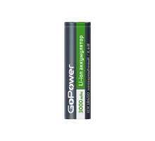 Аккумулятор Li-ion GoPower ICR18650 Б/УП 3.6V 3000mAh б/з плос.конт. (1/78)