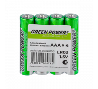 Батарейка GREEN POWERlab LR03 AAA Shrink 4 Alkaline 1.5V (4/40/1000)