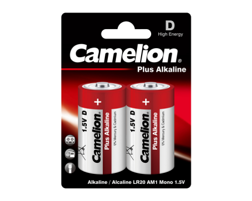 Батарейка Camelion Plus LR20 D BL2 Alkaline 1.5V (2/12/96)