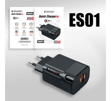 СЗУ 5V/3,1A Deespi ES01 A+C 20W Black (S895)
