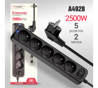 Сетевой фильтр-удлинитель Live-Power LP5050 5 розеток 2000mm Black