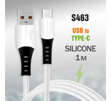 Кабель USB R82 Type-C 1м 3,0 А силиконовый белый (S463)