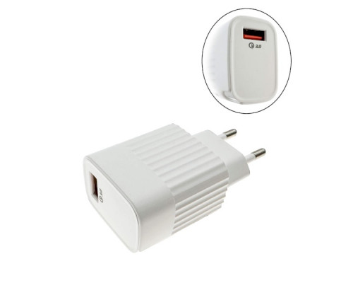 Сетевое зарядное устройство LP XQ25 5V/3.1A 1USB QC3.0 18W White без упаковки