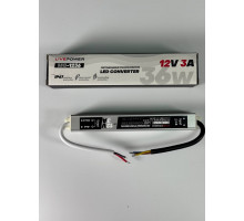 Блок питания для светодиодной ленты IP67 Slim  MG-1236  12V 3A 36W