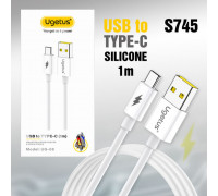 Кабель USB UG08 Type-C силиконовый в упаковке 1000mm White (S745)