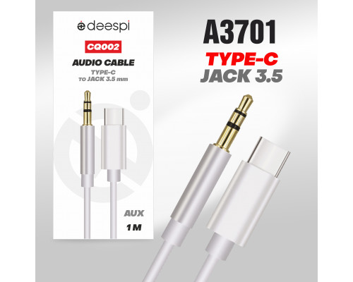 Аудио-Кабель deespi CQ002 Type-C на Audio aux 1м (white)