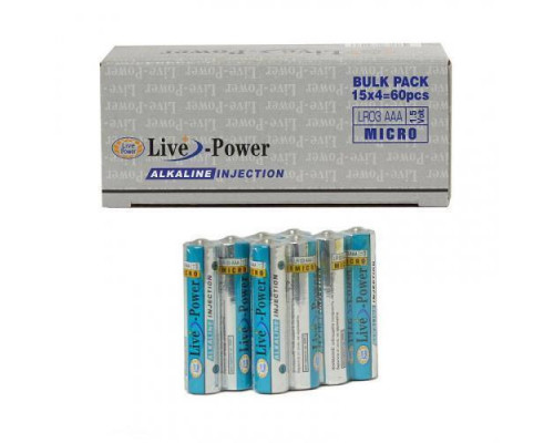 Батарейка Live-Power ALKALINE LR03 4б/б (60)