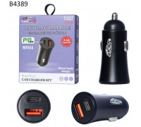 Автомобильное зарядное устройство MR66A 1USB + PD 5V/3.1A (Black) в коробочке