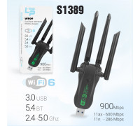 USB Адаптер WiFi6 + Bluetooth WR09 2-диапозона (900Mbps) USB3.0