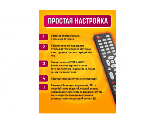 Пульт универсальный RM-L1153+3 (Akai/Aoc/Dexp/DNS/DOffler/Elenberg/ERISSON/Fusion/HARPER/HYONDAI/
