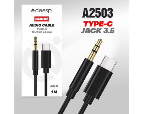 Аудио-Кабель deespi CQ002 Type-C на Audio aux 1м (black)