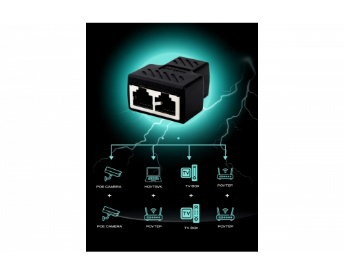 Разветвитель для интернет кабеля на 2 порта RJ45 HD58 (1 ШТ) DREAM STYLE