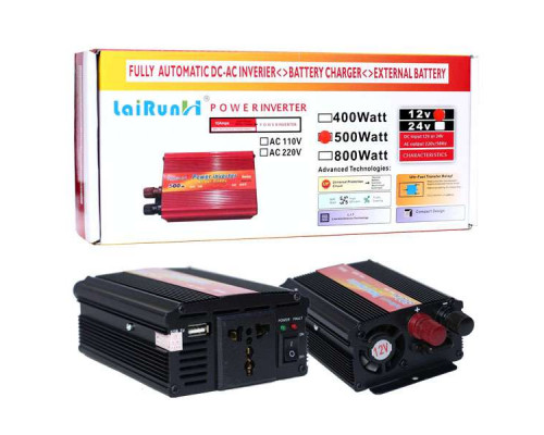 Автомобильный Инвертор 12V>>220V  500W