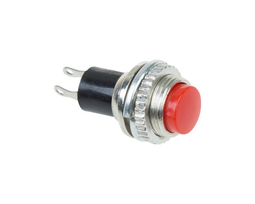 Выключатель-кнопка  металл 220V 2А (2с) (ON)-OFF  Ø10.2  красная  Mini  REXANT