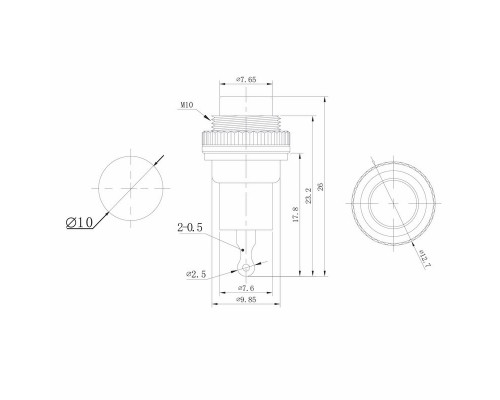 Выключатель-кнопка  металл 220V 2А (2с) (ON)-OFF  Ø10.2  красная  Mini  REXANT