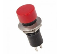 Выключатель-кнопка 250V 1 А (2с) OFF-(ON) Б/Фикс красная (PBS-16В) REXANT