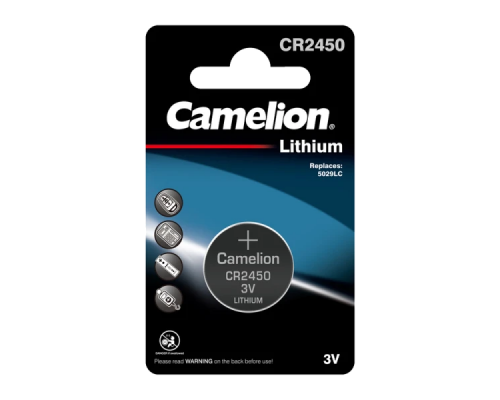Батарейка Camelion CR2450 BL1 Lithium 3V (1/10/1800)