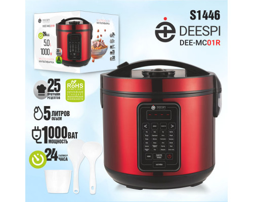 Мультиварка deespi DEE-МС01R (5л, 1000Вт, 24-программ)
